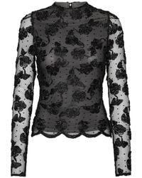 ROTATE BIRGER CHRISTENSEN - Flower Mesh Ls Top - Lyst