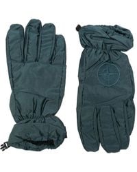Stone Island - Guanti Con Logo Ricamato - Lyst