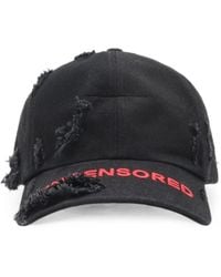 MATIERES FECALES - Distressed Embroidered Cap - Lyst