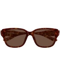 Balenciaga - Bb Tortoiseshell-Effect Square-Frame Sunglasses - Lyst