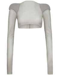 Rick Owens - Padded-Shoulder Cropped Top - Lyst