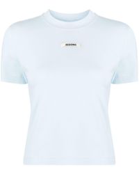 Jacquemus - T-shirt e polo bianche con logo patch - Lyst