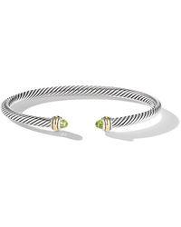 David Yurman - 18kt Yellow Gold And Sterling Silver Cable Classics Peridot Bracelet - Lyst
