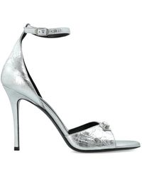 Balenciaga - Stud Embellished Ankle Strap Heeled Sandals - Lyst
