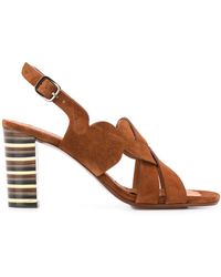 Chie Mihara Balbina 95mm Leather Sandals - Brown
