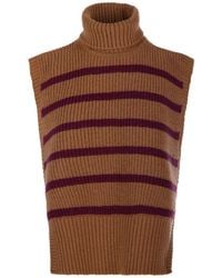 DAVANTINO - Turtleneck Striped Vest - Lyst