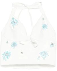 ShuShu/Tong - Floral Halterneck Crop Top - Lyst