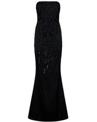 ROOM76 - Crystal-Embellished Satin Gown - Lyst