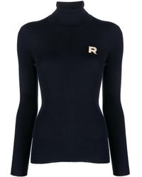 Rochas - Logo-patch Roll-neck Wool Jumper - Lyst