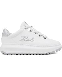 KARL LAGERFELD - Glitter-Detail Lace-Up Sneakers - Lyst