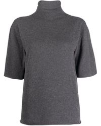 Jil Sander - Short-sleeved Roll-neck Knitted Top - Lyst