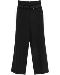 Imperial - Broek Met Wijde Pijpen En Mesh Vlak - Lyst