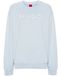 HUGO - Logo-embroidered Cotton Sweatshirt - Lyst