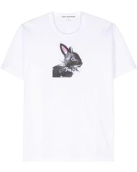 Junya Watanabe - T-shirt en coton à imprimé lapin - Lyst
