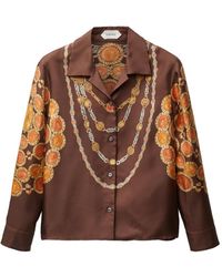 Versace - Zijden Twill Blouse Met Print - Lyst
