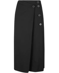 IRO - Button-Embellished Wrap Midi Skirt - Lyst