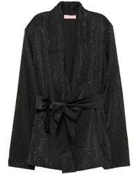 Twentyfourhaitch - Crystal-Embellished Belted Jacket - Lyst