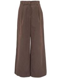 Brunello Cucinelli - Pleated Wide-Leg Cotton Trousers - Lyst