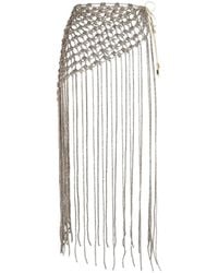 HIBOURAMA - Crystal Pareo Fringed Skirt - Lyst