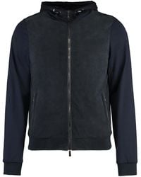 Moorer - Leather-Panel Hooded Jacket - Lyst