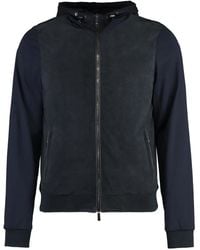 Moorer - Leather-Panel Hooded Jacket - Lyst