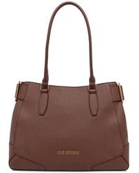 Love Moschino - Buckle-Detail Logo-Lettering Tote Bag - Lyst