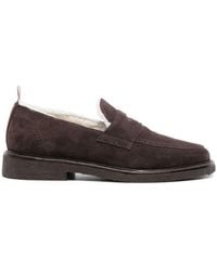 Thom Browne - Shearling-lining Suede Penny Loafer - Lyst