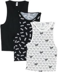 Moschino - Débardeurs À Logo Imprimé (Lot De Trois) - Lyst