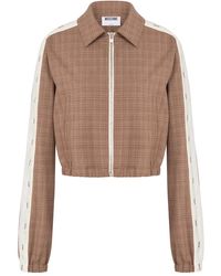 Moschino - Checked-Pattern Cropped Jacket - Lyst