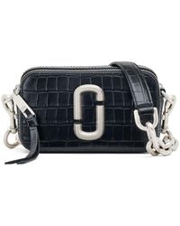 Marc Jacobs - The Snapshot Croc Chain Black Leather Camera Bag - Lyst
