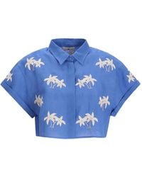 BENARAS BY CITRUS - Palm-Tree Linen Shirt - Lyst