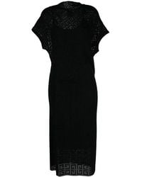 Givenchy - 4G Jacquard Draped Midi Dress - Lyst