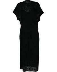 Givenchy - Vestido midi 4G drapeado en jacquard - Lyst