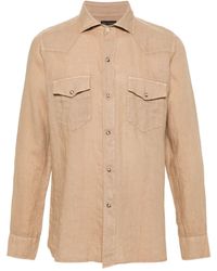 Dell'Oglio - Western-yoke linen shirt - Lyst