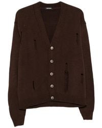 Imperial - Distressed V-Neck Cardigan - Lyst