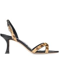Jimmy Choo - Elsy 70 Calf Hair-Strap Sandals - Lyst