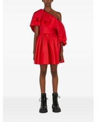 McQueen - Off-Shoulder Pleated Minidress - Lyst
