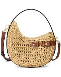 Ralph Lauren - Small Tasha Leather-Trimmed Crochet-Straw Tote Bag - Lyst