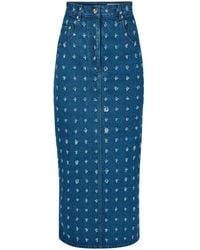 Nina Ricci - Distressed Denim Skirt - Lyst