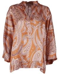 Antonelli - Paisley-Pattern Silk Blouse - Lyst