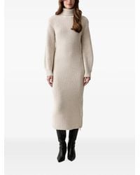 ARMANI EXCHANGE - Ribbed-Knit Roll-Neck Midi Dress - Lyst