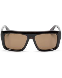 Gucci - Logo-engraved Rectangle-frame Sunglasses - Lyst