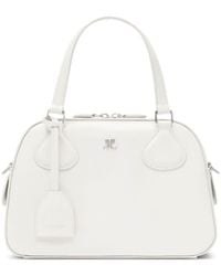 Courreges - Logo Plaque Leather Bowling Bag - Lyst