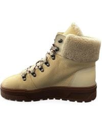 Pollini - Ice Cracker Shearling-Trim Leather Ankle Boots - Lyst