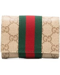 Gucci - Web Detail Bifold Card Case - Lyst