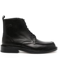 Maison Kitsuné - Lace-Up Leather Boots - Lyst