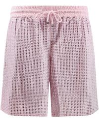 VENUJA - Crystal-Embellished Drawstring Shorts - Lyst