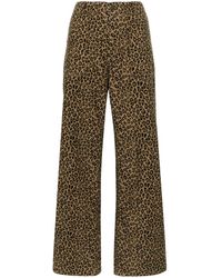 R13 - Leopard-print Wide-leg Trousers - Lyst