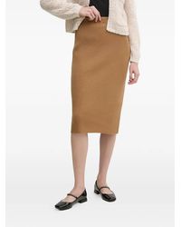 Sisley - Ribbed-Knit Midi Skirt - Lyst