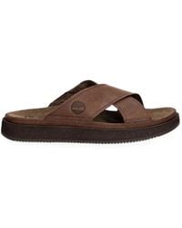 Timberland - Cross-Strap Leather Sandals - Lyst